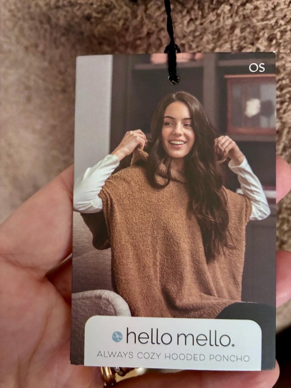 NWT Hello Mello Always Cozy Hooded Poncho/Wrap/ One Size/Camel/Soft/Wrap/Stretch